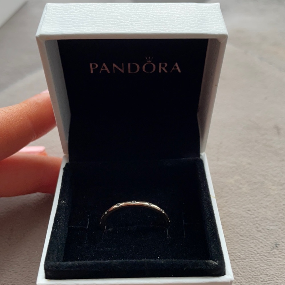 PANDORA ROSE GOLD 🌹 Simple Sparkling Band Ring